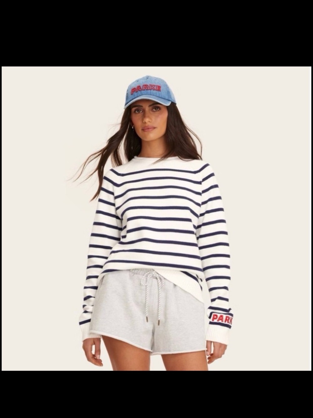 Parke x Target Navy & White Striped Crewneck Sweater